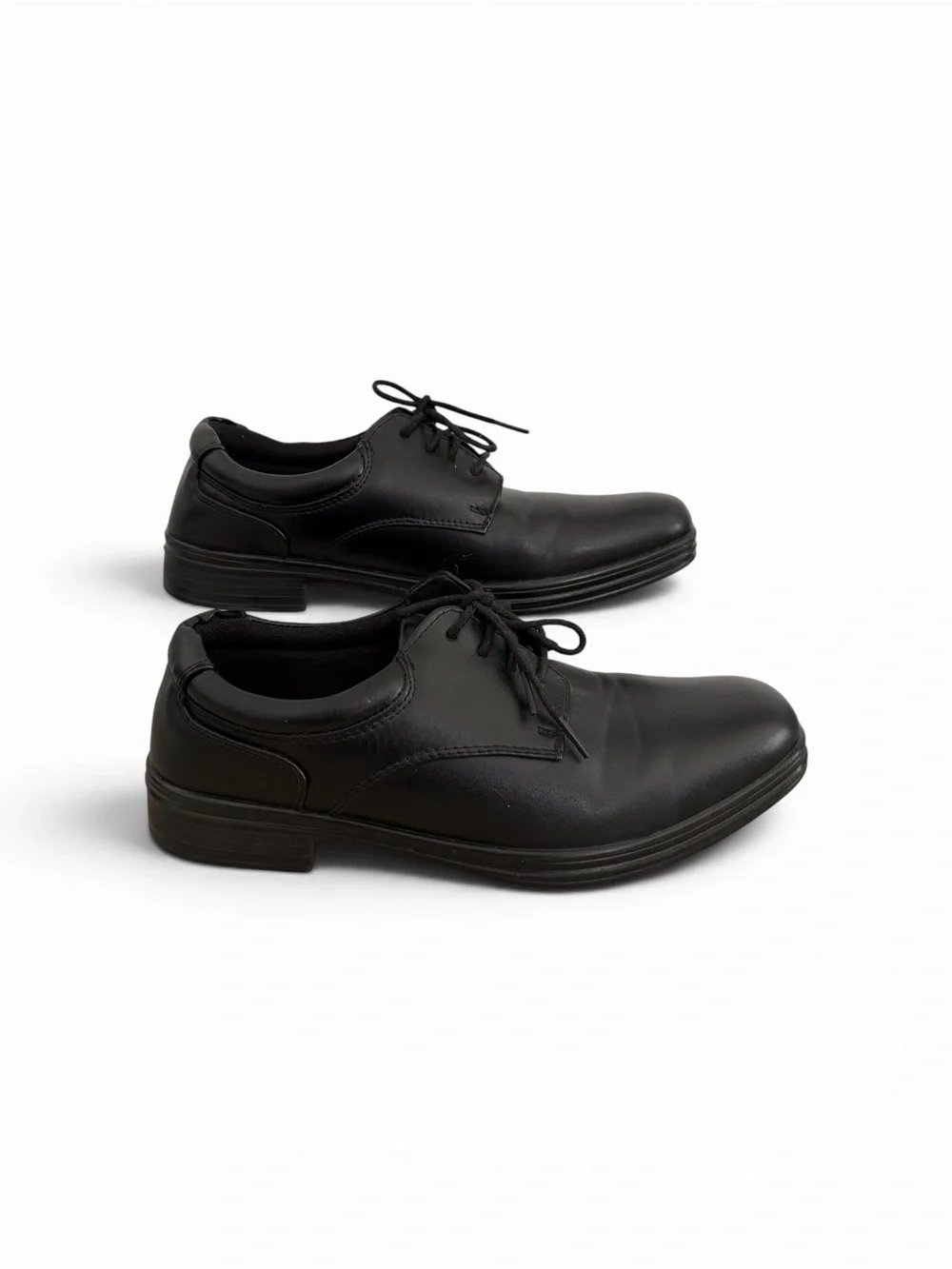 Boys Deer Stags Black Faux Leather Blazing Lace-Up Dress Shoes 7M